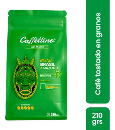 Café Tostado Granos Caffettino Brasil Intenso Amazonia 210g