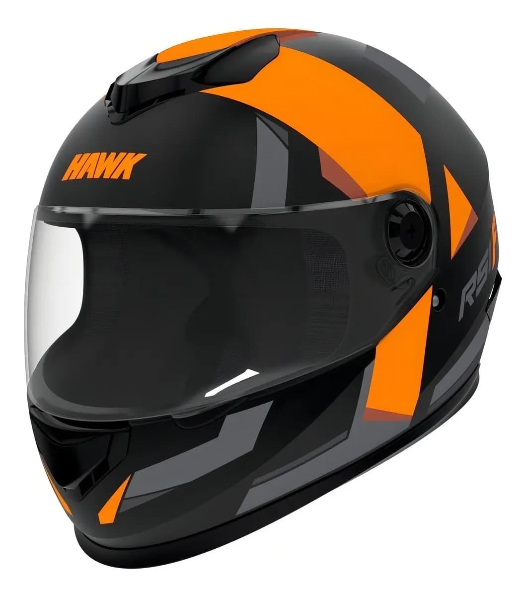 Casco para moto integral Hawk Integral RS1 naranja flúor f talle L
