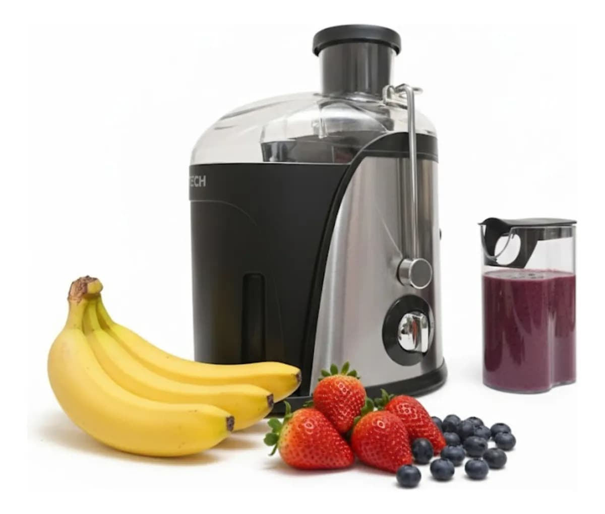 Extractor Jugo Frutas Verduras 600w Vaso 350ml Pulpa 800ml Juguera Electrica Exprimidor Centrifugo Licuadora Natural Puro Recolector Acero Inoxidable Potente Saludable Detox Cocina