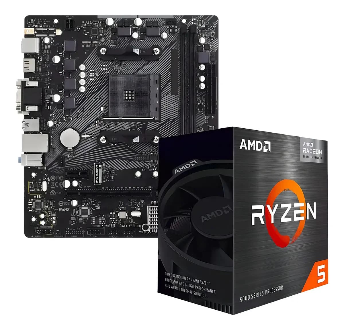 Combo Actualizacion Ddr4 Ryzen 5 5600g + A520m Am4 Color Negro