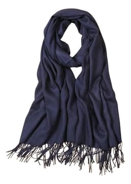 Bufanda Pashmina Cashmere Suave Otoño Invierno Chal Chalina Color Azul marino Diseño de la tela Lisa Talle Único