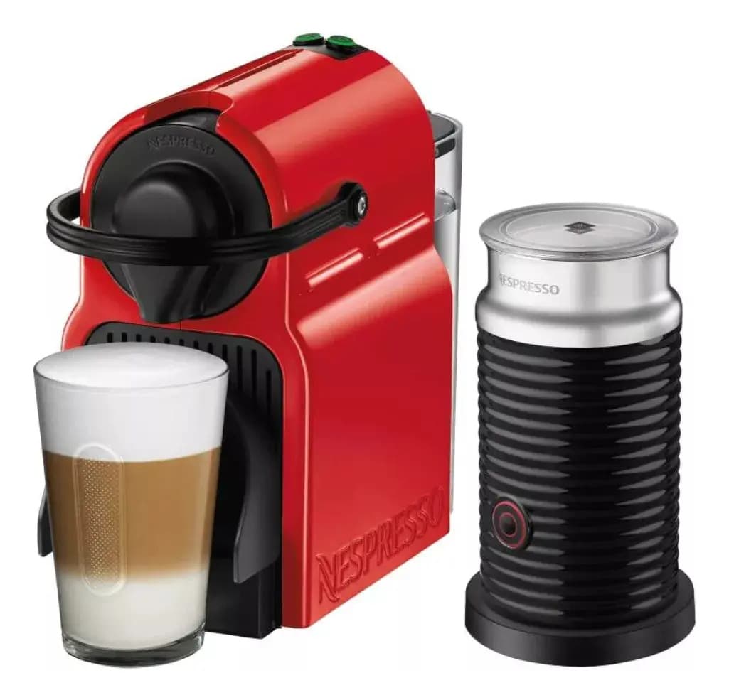 Cafetera Nespresso Inissia Rojo + Espumadora Nespresso