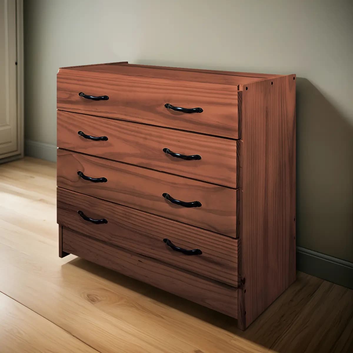 Cajonera Comoda Chifonier 4 Cajones Dormitorio Organizador Color Cedro