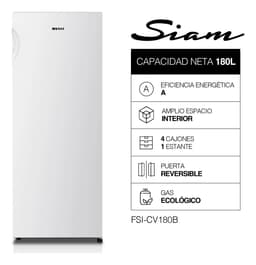 Freezer Cíclico Vertical Siam Fsi-cv180b 166 Lts Color Blanco