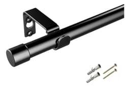 Barral Metalico 2,20 Metros Para Cortina En Kit Negro Blanco