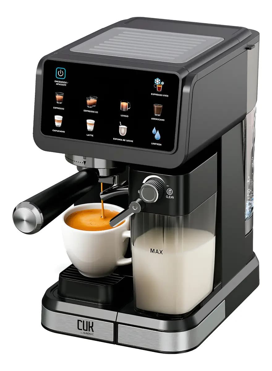 Cafetera Expreso Cuk By Gadnic Con Espumador De Leche 20 Bar Negro