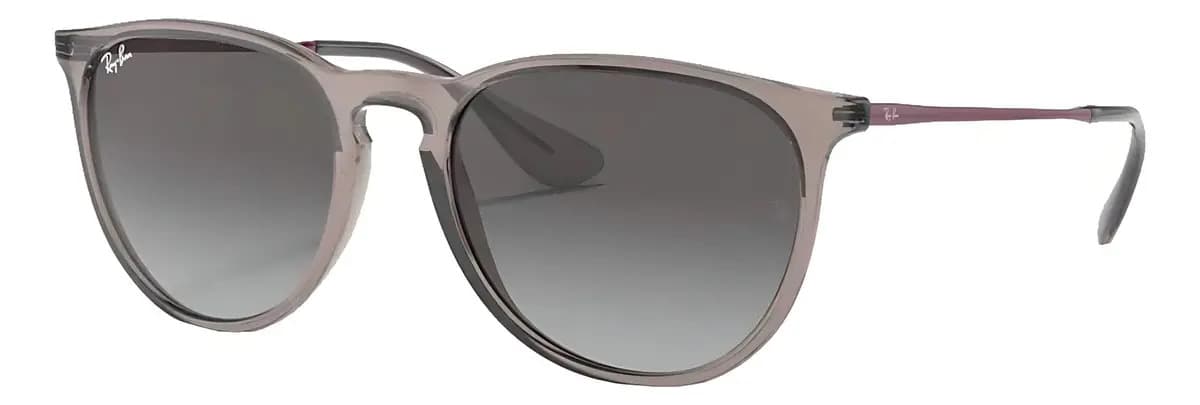 Anteojos de sol Ray-Ban Erika Color Mix talle Standard diseño Degradado armazón polished shiny transparent grey y lente grey