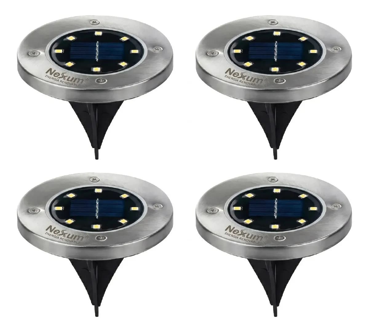 Estaca Solar Pinche Nexum 8 Leds X 4 Unidades Fría O Cálida Estructura Luz cálida