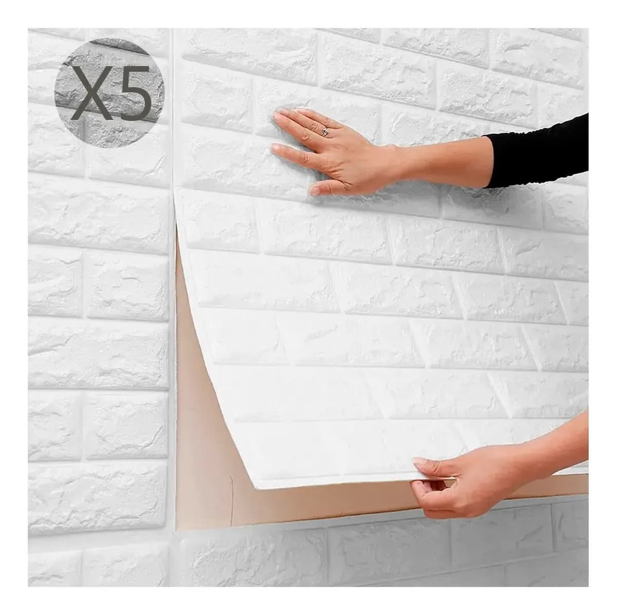 Placa 3d Autoadhesiva Revestimiento De Pared M1 - Sheshu Color Blanco
