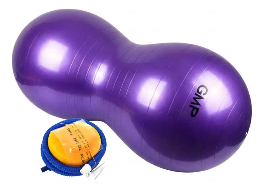Pelota Mani 90x40 Violeta Pilates Yoga Con Inflador