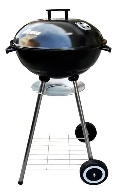 Parrilla Móvil Alpaca ALP-22018A Negro 90cm Con Tapa Emparrillado Desmontable