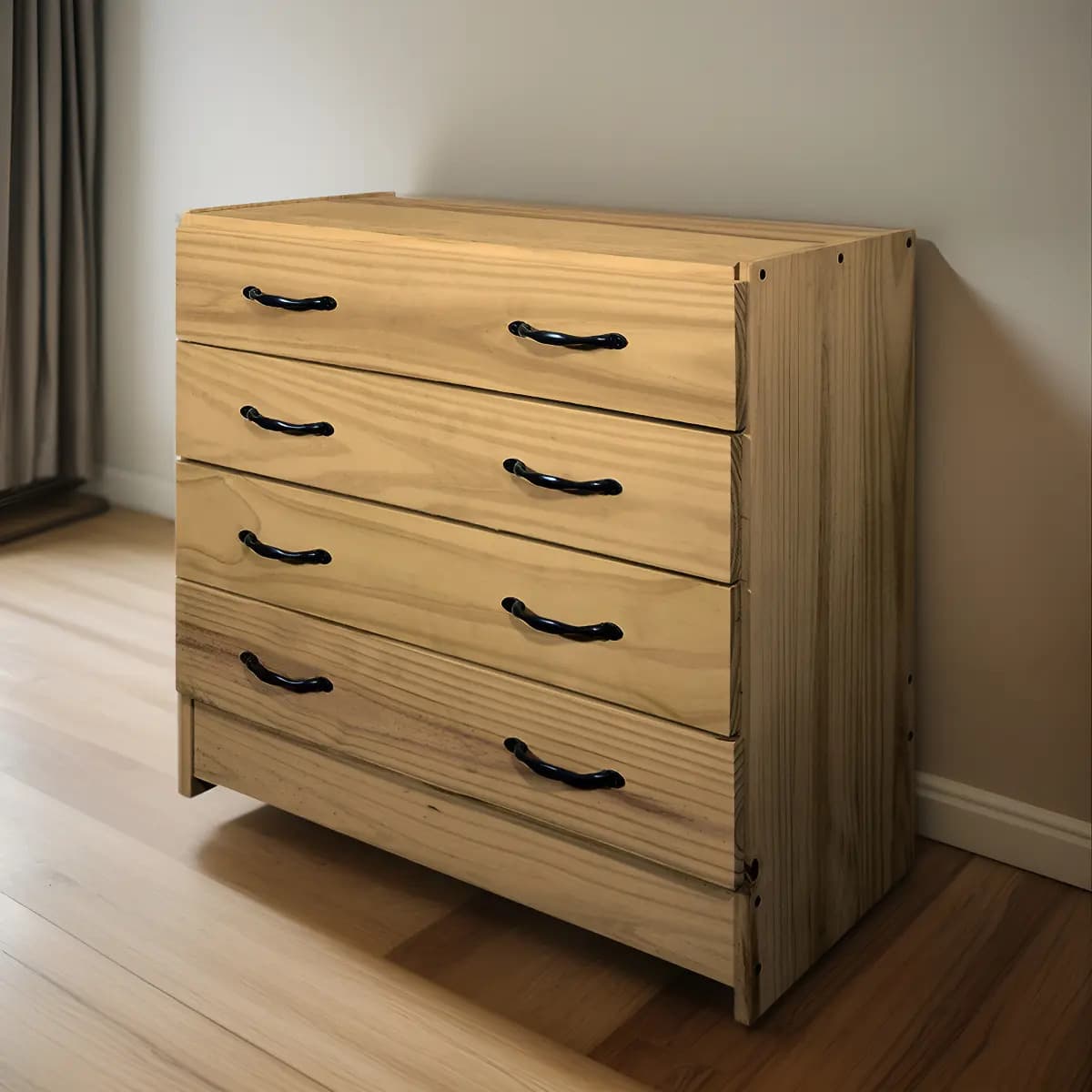 Cajonera Comoda Chifonier 4 Cajones Dormitorio Organizador Color Roble