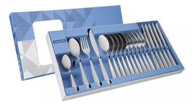 Juego Set Cubiertos Tramontina 24 Pz Acero Inoxidable Cosmos Color Gris