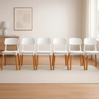 Pack 6 Sillas Nordicas Milan Madera Diseño Moderno Novara Color de la estructura de la silla Blanca