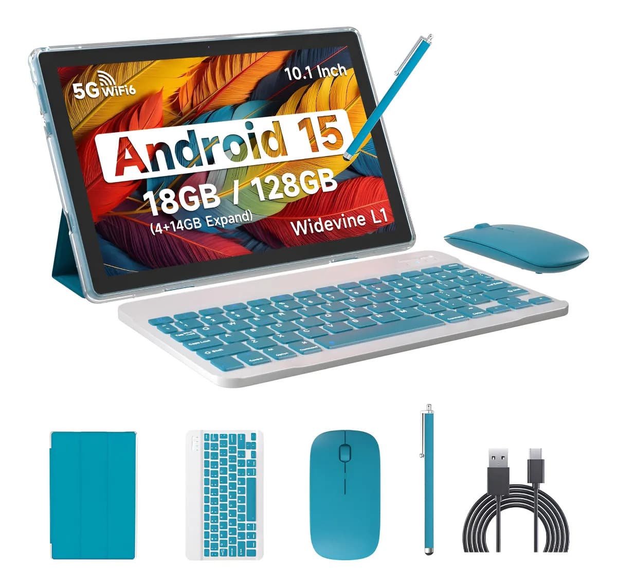 Tablet Iweggo Android 15 10-inch 18gb Ram 128gb Rom Color Azul Marino