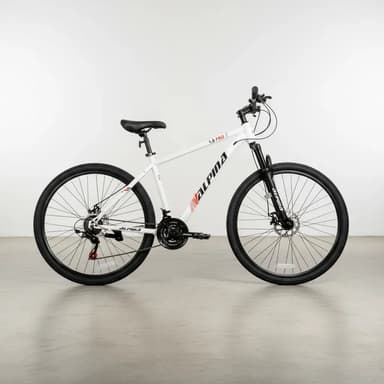 Bicicleta Alpina Mtb Mountain Bike 1.0 Rodado 29 21 Velocidades Acero Freno Disco Suspensión Delantera Blanco Negro Rojo Talle L