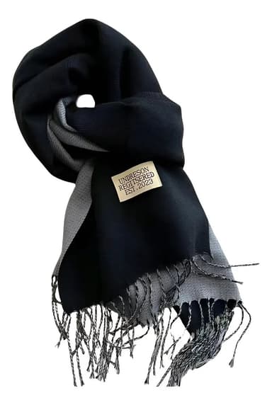 Ruana Gruesa Grande Bufanda Cashmere Chalina Pashmina Manta Color Negro Y Gris Diseño De La Tela Lisa Talle Único