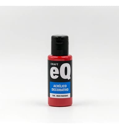 Pintura Acrílica Decorativa EQ Arte 50cc Rojo Navidad para Madera y Vidrio