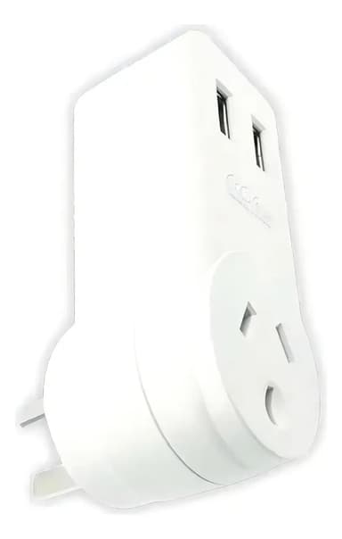 Prolongador Con Usb 1 Toma + 2 Usb Carga Rapida Tbcin Color Blanco