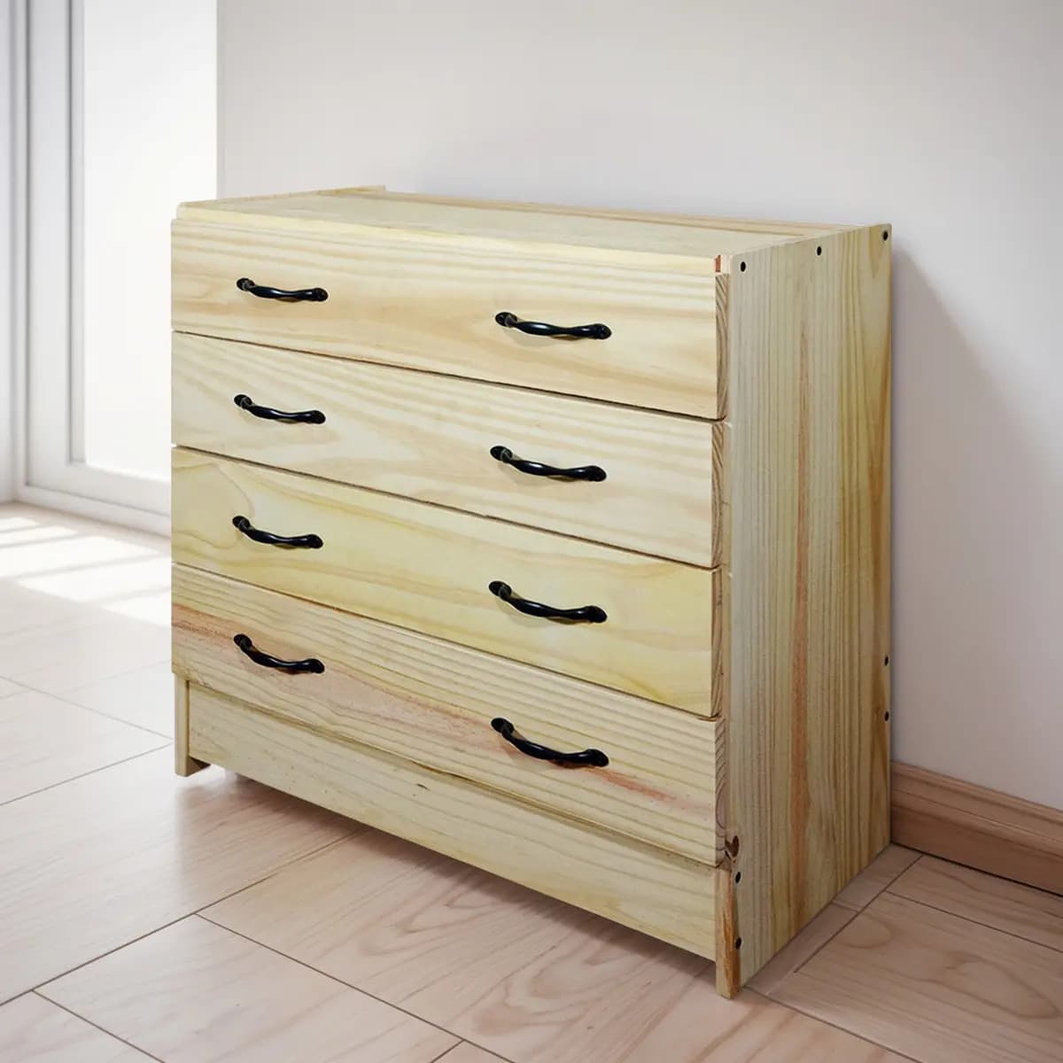 Cajonera Comoda Chifonier 4 Cajones Dormitorio Organizador Color Natural