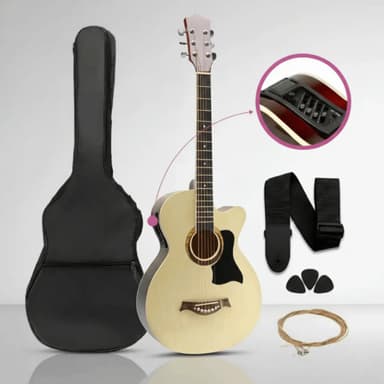Guitarra Electroacústica EAG003 Natural Brillante Para Diestros