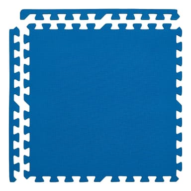Hygge piso goma eva encastrable azul liso pack x4 piezas 60x60cm 1cm espesor bordes incluidos gimnasio fitness yoga pilates crossfit juegos infantiles resistente antideslizante amortiguacion proteccio