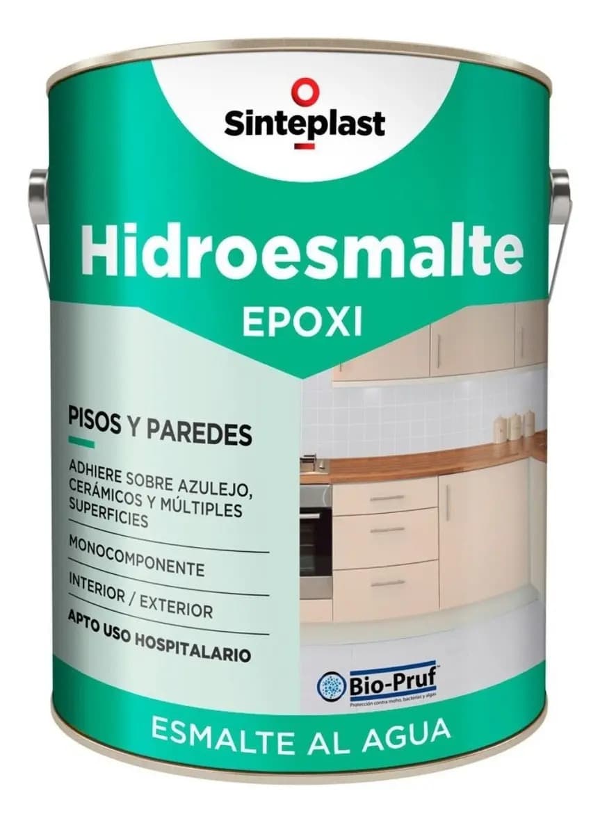 Pintura Azulejos Y Pisos Hidroesmalte Epoxi Sinteplast X 1lt Gris