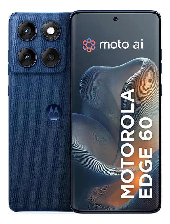 Smartphone Motorola Edge 60 5g, 512 GB, 24 GB (12 GB RAM+12 GB Ram Boost) Cámara militar ultrarresistente Sony Moto Ai de 50 MP, cámara militar ultrarresistente Ip68 + Ip69, azul marino