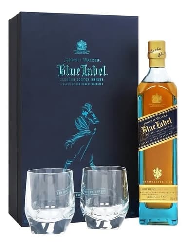 Whisky Johnnie Walker Blue Label 750ml + 2 Vasos