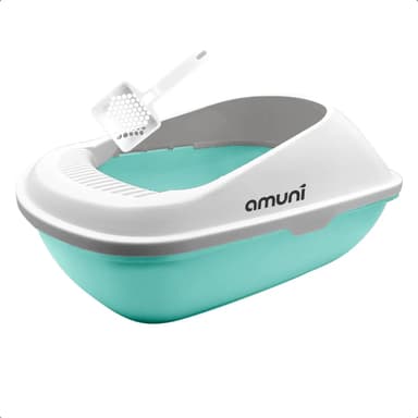 Bandeja Sanitaria Para Gatos Gato Mascota Piedritas Con Pala Color Verde
