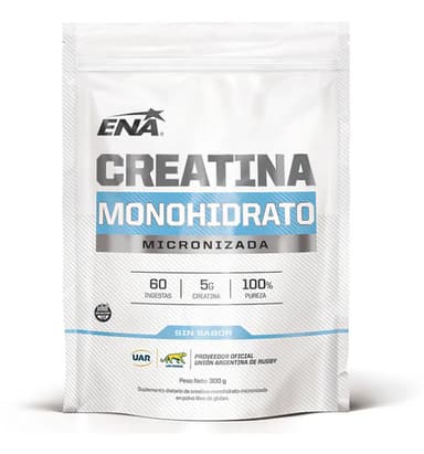 Creatina Monohidratada ENA Sport Micronizada 100% Pura en Doypack 300g Sabor Neutro