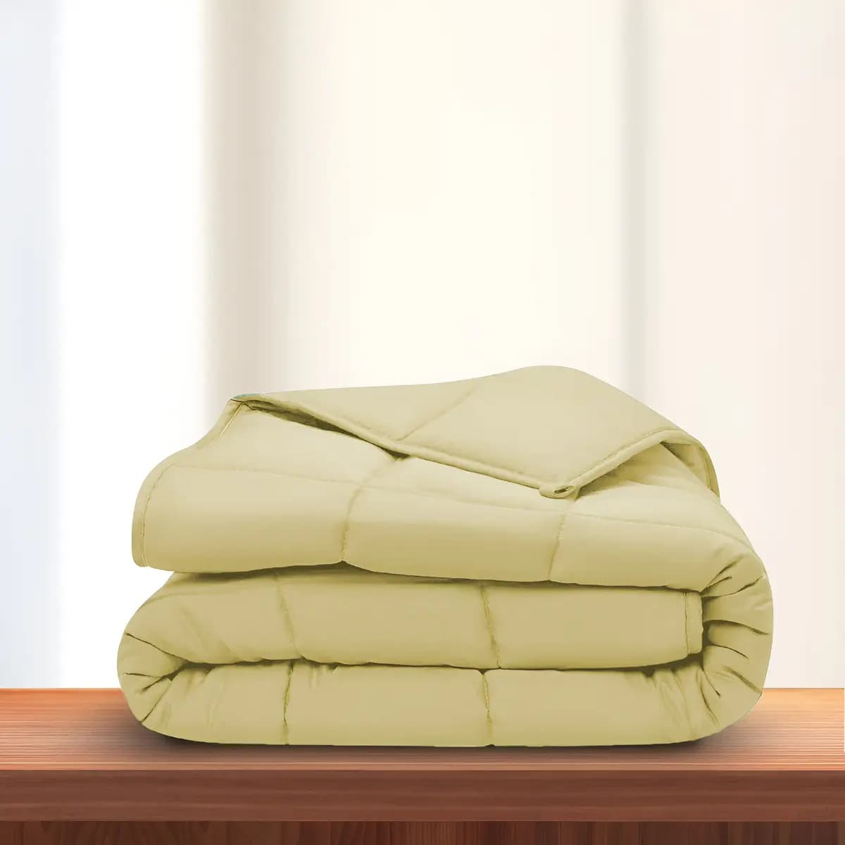 Acolchado Plumon 4 Estaciones Twin Size Hotelero 600 H Color Natural
