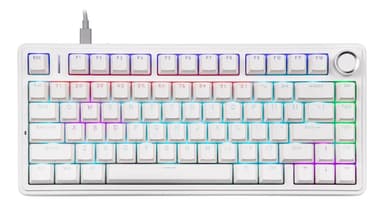 Teclado Gamer Mecánico Aula F75 Cableado Usb Blanco Sw Red Blanco Inglés Internacional