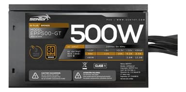 Fuente Pc Gamer 500w Sentey Epp500-gt 80 Plus Bronze Atx 2.31v Cable Planos Multi Protecciones