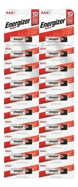 20 Pilas AAA Energizer MAX E92 Alcalina