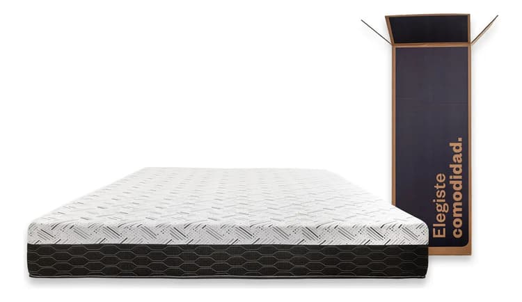 Colchón En Caja Sueño Dorado Box Plus 2 Plazas 140x190cm Esp Color Negro/Blanco