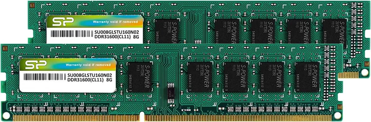 Memoria RAM Silicon Power de 16 GB (2x8 GB) DDR3 a 1600 MHz