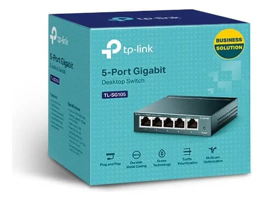 Switch TP-Link TL-SG105 para sobremesa con 5 puertos a 10/100/1000 Mbps