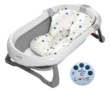 Bañera plegable Love B330 color gris 77cm x 43cm x 20cm con diseño de estrella