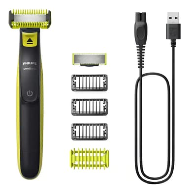 Afeitadora OneBlade Philips QP2824/10 Rostro & Cuerpo - Inalámbrica - 100% a prueba de agua - Recorta, perfila y afeita - No irrita, afeita casi al ras - Accesorio zonas sensibles