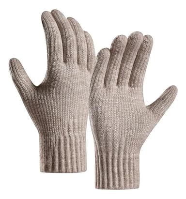 Guantes Lana Alpaca Invierno Ski Pantalla Táctil Touch Tech Color Crema