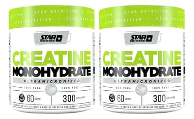 Combo Star Nutrition Creatina Monohydrate Pote 300grs Sabor Sin Sabor X 2 Unidades