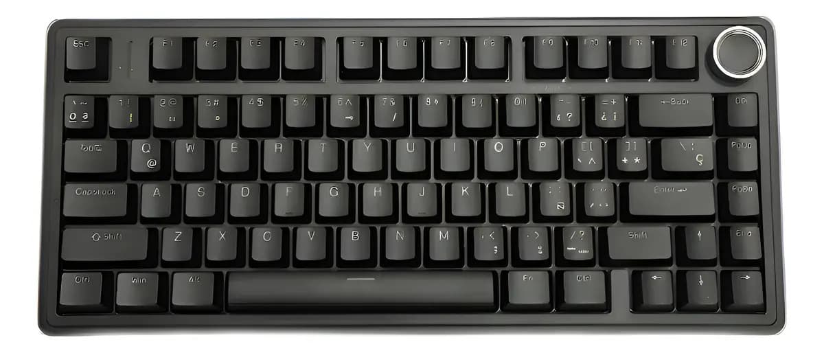 Teclado Gamer Mecánico Aula F75 Cableado Usb Negro Sw Red Retroiluminado Idioma Inglés