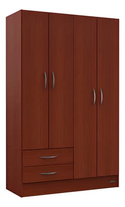 Placard Ropero 4 Puertas 2 Cajones 24 Pack Mosconi Caoba