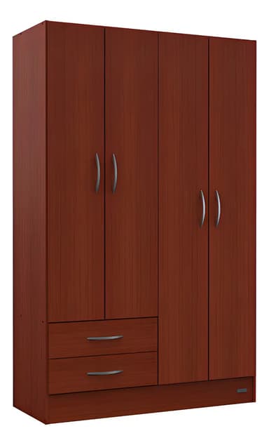 Placard Ropero 4 Puertas 2 Cajones 24 Pack Mosconi Caoba