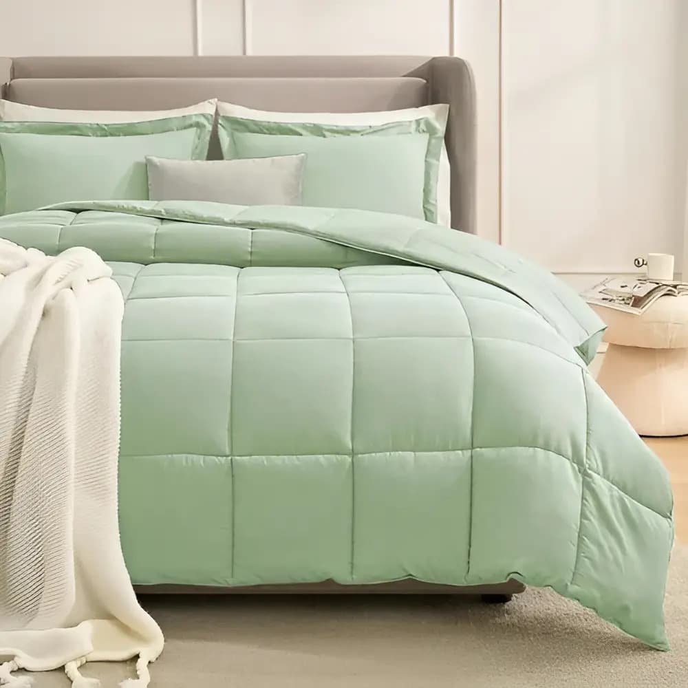 Acolchado Edredon 600 H C/ Fundas King Size 280x260 Color Eucalipto