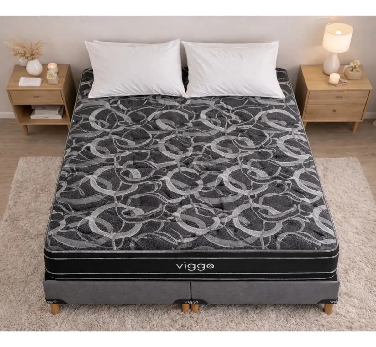 Sommier Viggo Esmeralda 160x190 Cm 130 Kg Alta Densidad Negro