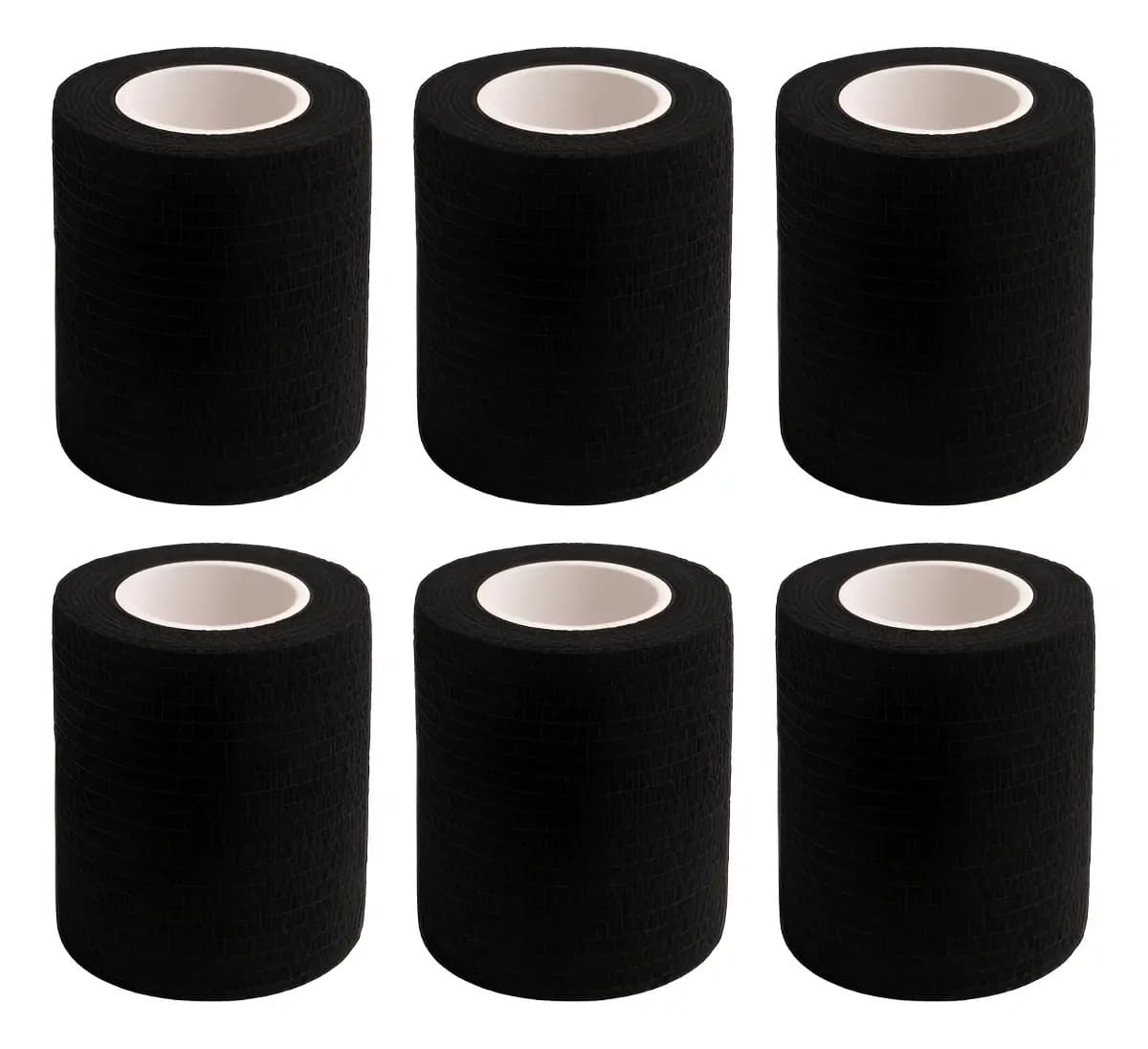 Cinta Autoadherente 5cm - Venda Cohesiva Deportiva - Kit X6 Color Negro