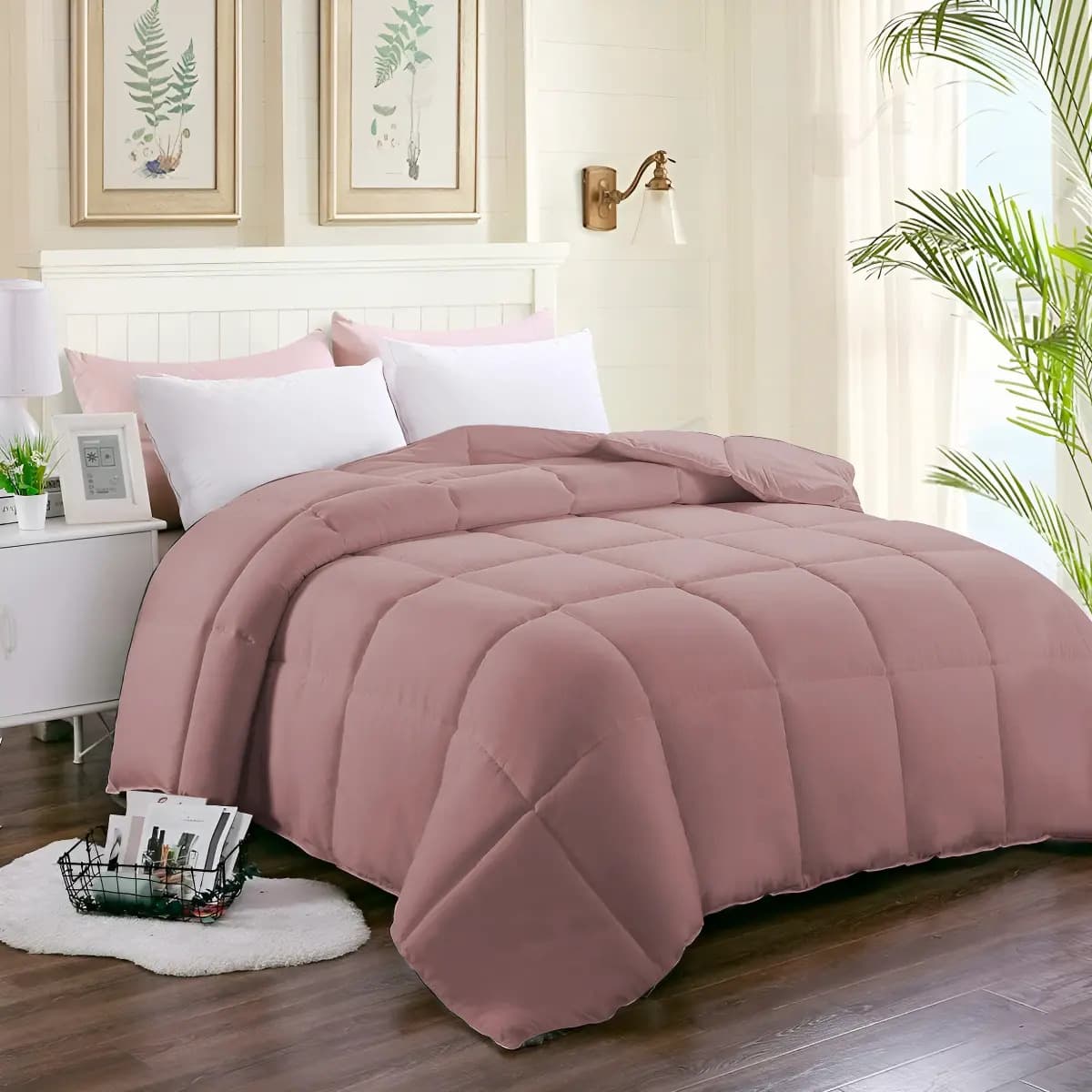 Acolchado 4 Estaciones King Size 280 X 260cm Hotelero 600 H Color Rosa