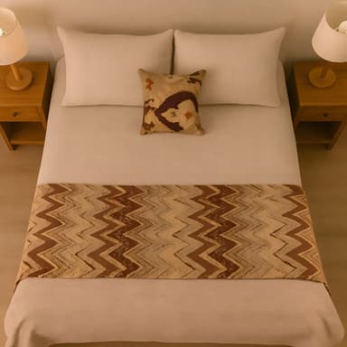 Pie Cama Manta Chenille Decorativa 1,80x0,60 Espiga Huitrú